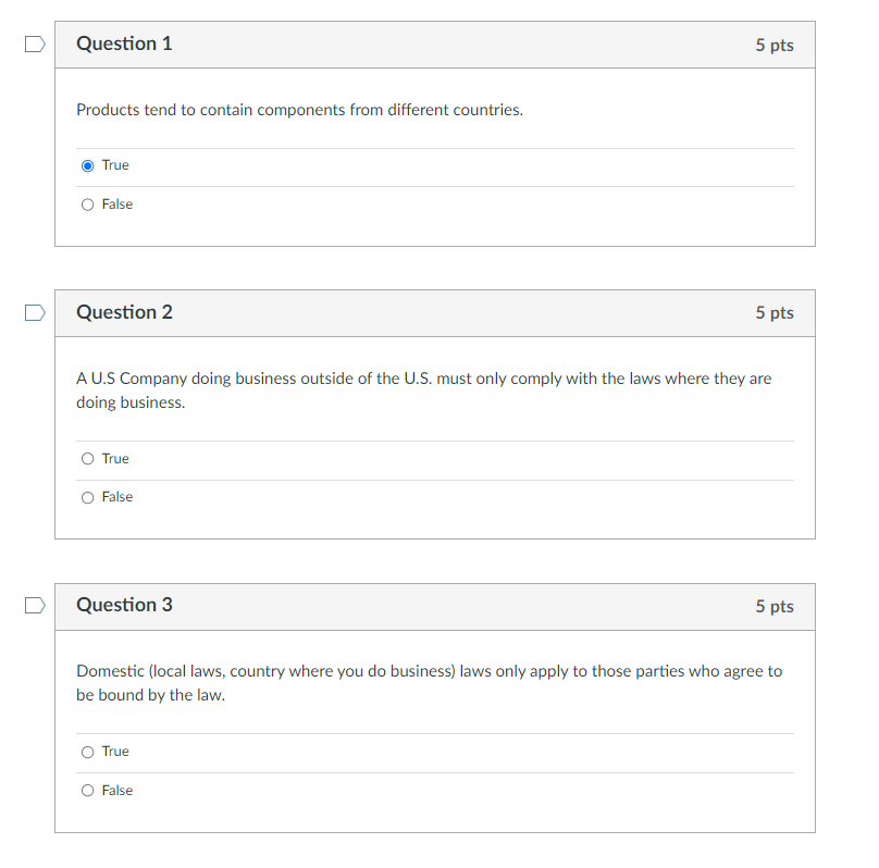 Products tend to contain components from