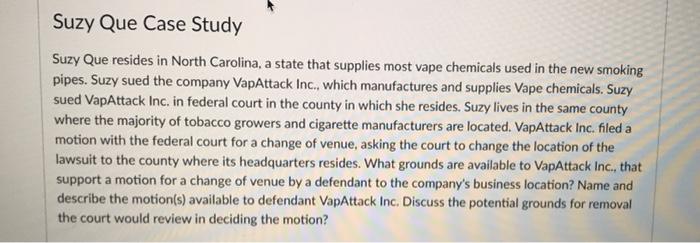 Please complete the following case study using