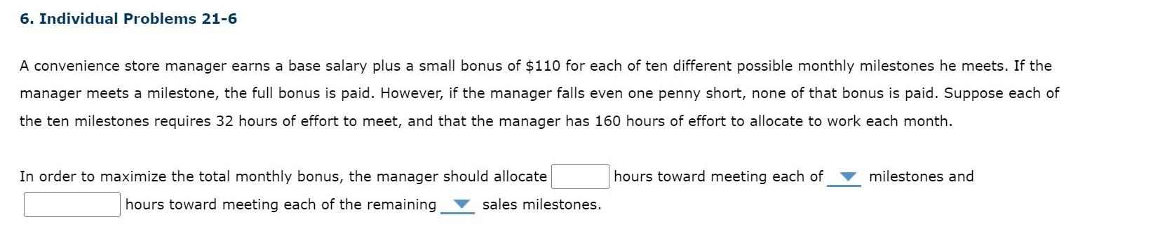 6. Individual Problems 21-6 A convenience store