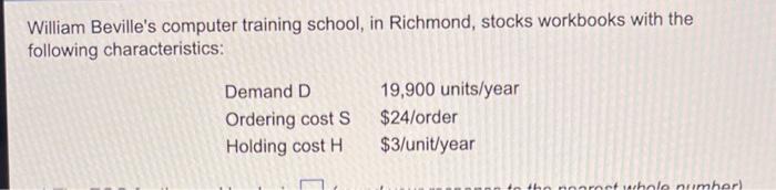 a) The EOQ for the workbooks is 566 (round your