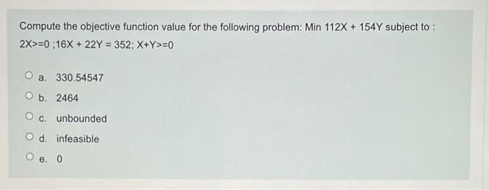Compute the objective function value for the