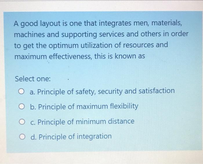 A good layout is one that integrates men,