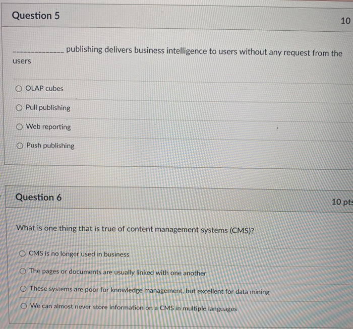 Question 5 10 publishing delivers business