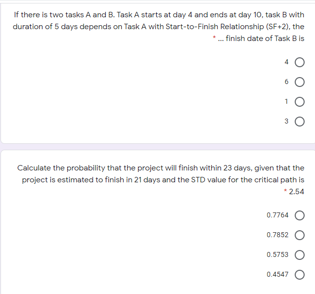 If there is two tasks A and B. Task A starts at