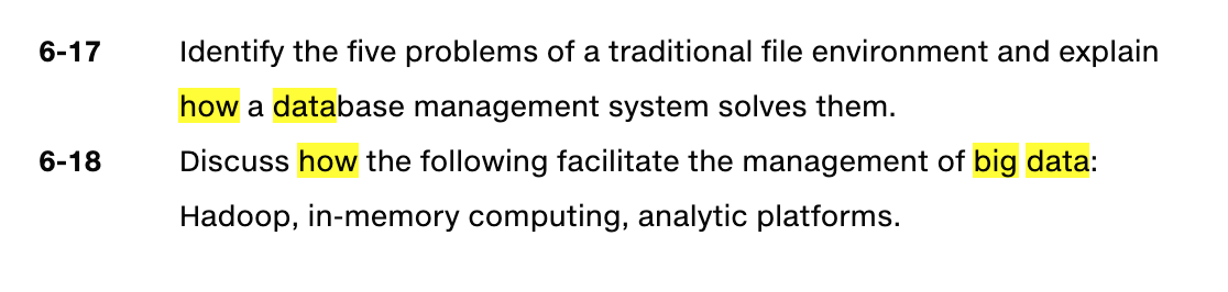 6-17 Identify the five problems of a traditional