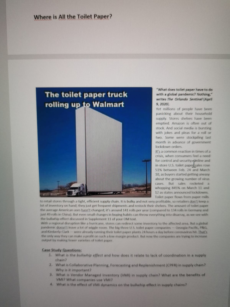 Where is All the Toilet Paper? The toilet paper