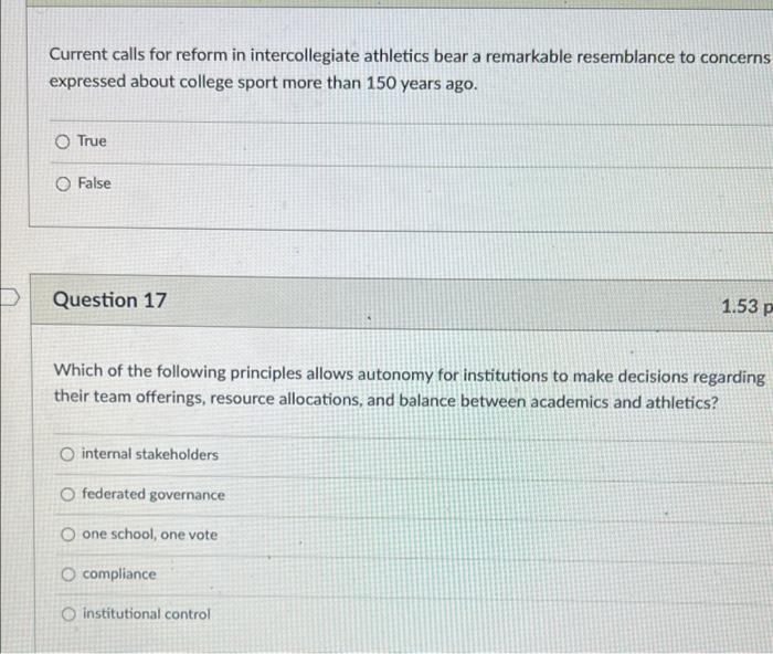 Current calls for reform in intercollegiate