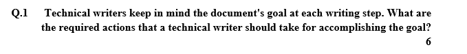 Technical writers keep in mind the document's