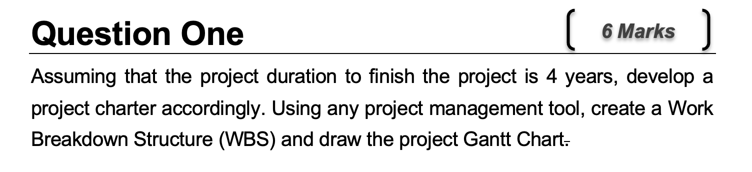 Assuming that the project duration to finish the