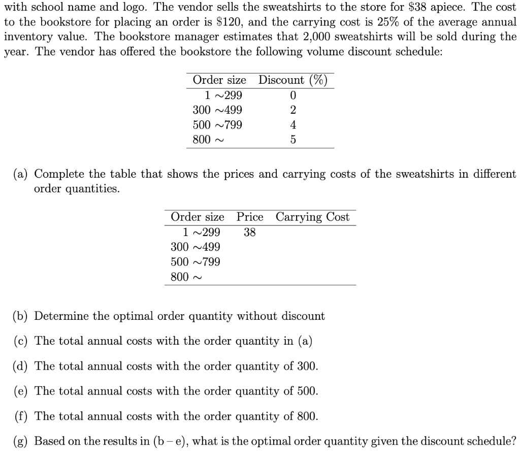 with school name and logo. The vendor sells the