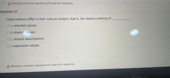 Moving to another question will save this