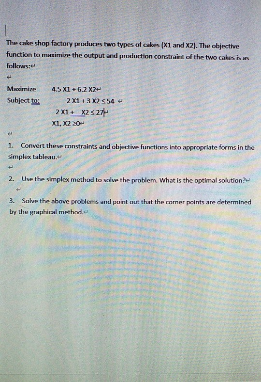 The cake shop factory produces two types of cakes