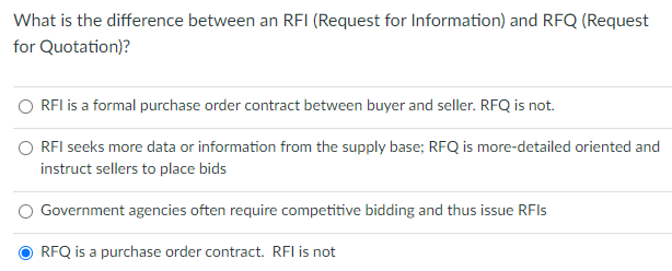 What is the difference between an RFI (Request