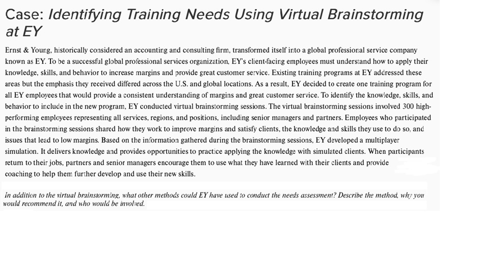 Case: Identifying Training Needs Using Virtual