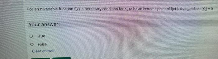 For an n-variable function f(x), a necessary