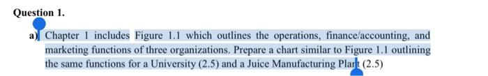Question 1. a) Chapter 1 includes Figure 1.1