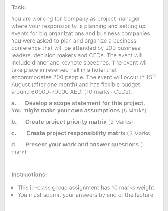 Task: You are working for Company as project