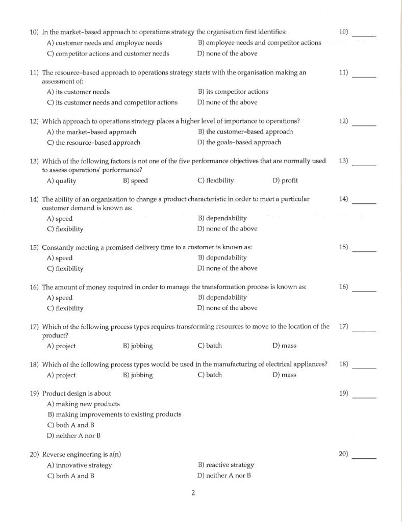 MULTIPLE CHOICE. Choose the one alternative that