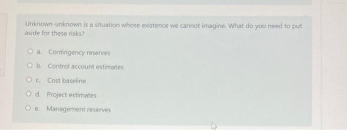Unknown-unknown is a situation whose existence we