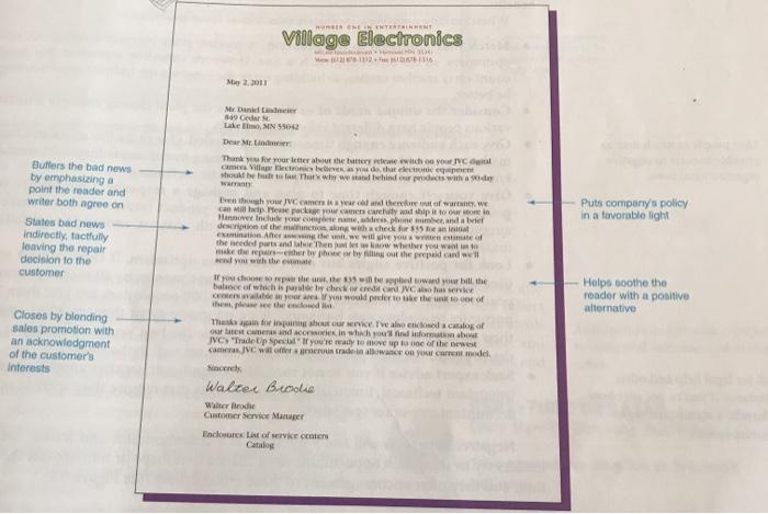 Question: Please write a negative letter in