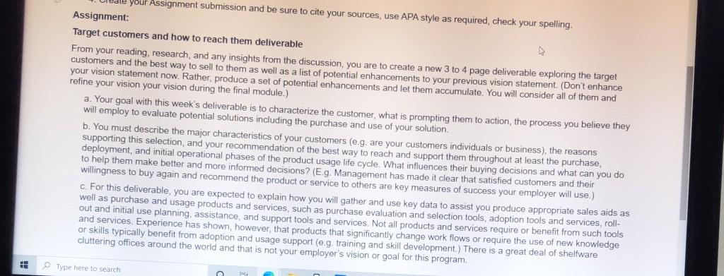 your Assignment submission and be sure to cite