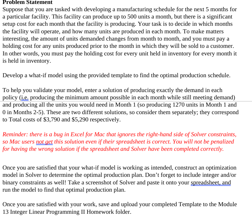 Model Months to produce ( 1 if production is