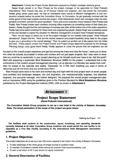 THE PROJECT SCOPE STATEMENT AND WORK BREAKDOWN