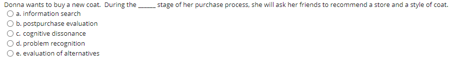 Donna wants to buy a new coat. During the stage