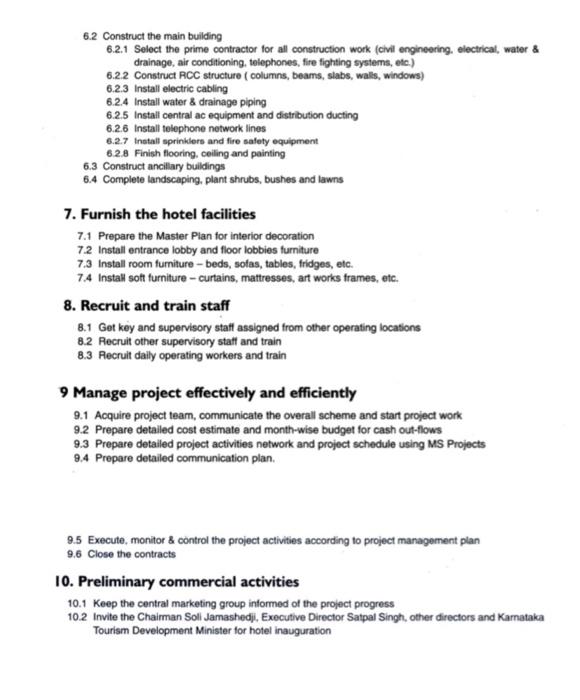 THE PROJECT SCOPE STATEMENT AND WORK BREAKDOWN