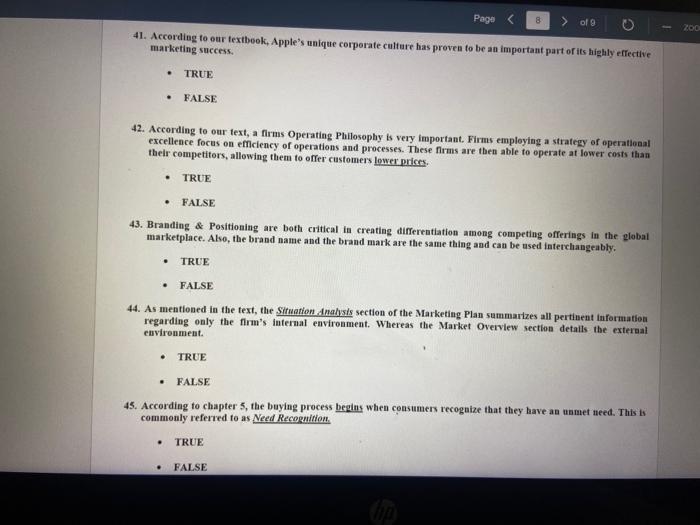 Page 8 of 9 200 41. According to our textbook,