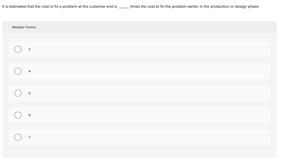 It is estimated that the cost to fix a problem at