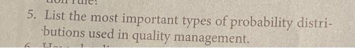 5. List the most important types of probability
