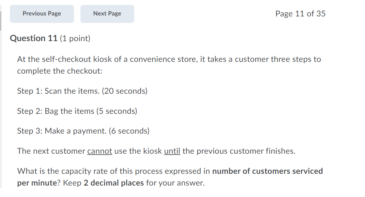 Previous Page Next Page Page 11 of 35 Question 11