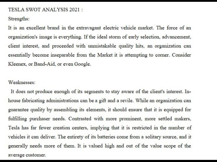 Compare the two SWOT analysis and explain what is