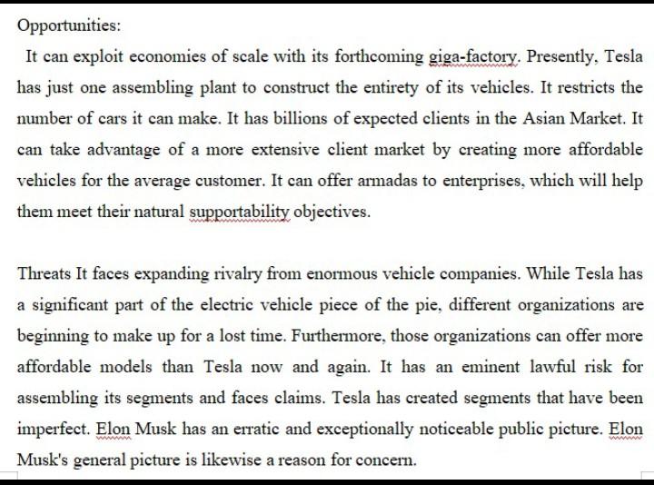 Compare the two SWOT analysis and explain what is