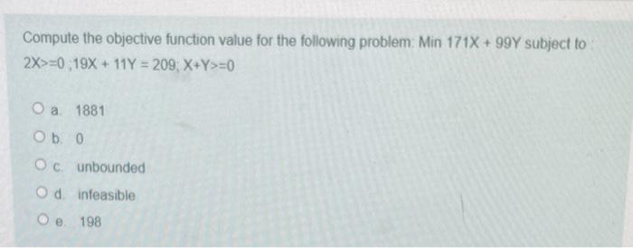 Compute the objective function value for the
