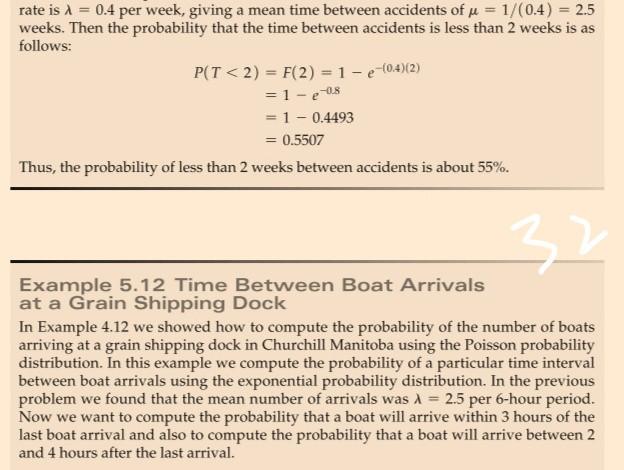 t rate is 1 = 0.4 per week, giving a mean time