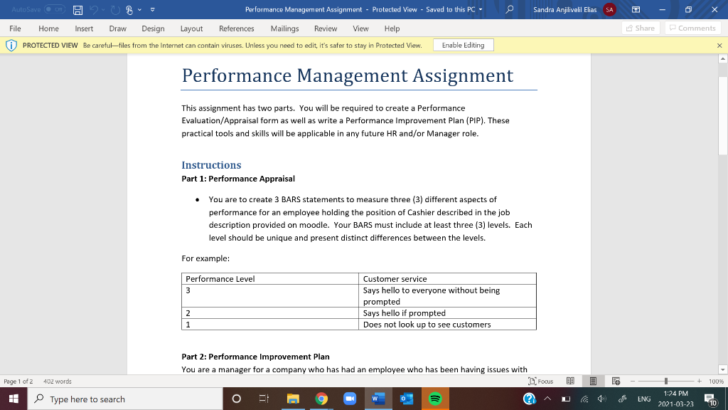 AutoSave Performance Management Assignment -