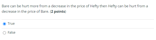 Consider the following elasticity table. Note: