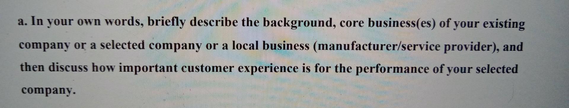 Company: CMI Toyota Adelaide a. In your own