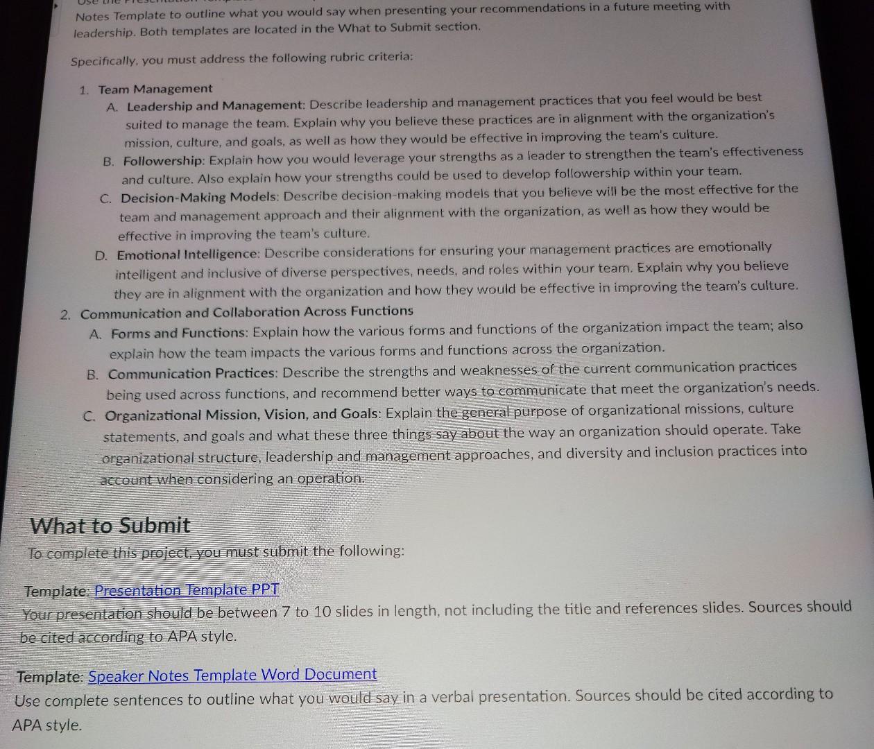 Project One Guidelines and Rubric Competency In