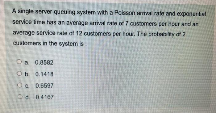 A single server queuing system with a Poisson