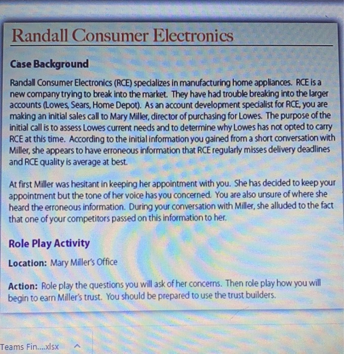 Randall Consumer Electronics Case Background