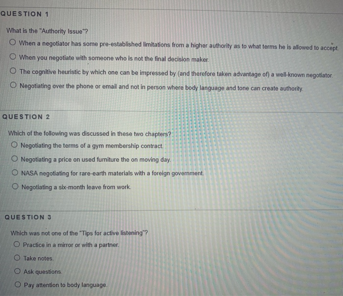 QUESTION 1 What is the "Authority Issue"? O When