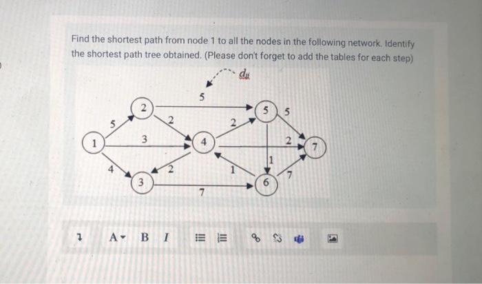 please fast Find the shortest path from node 1 to