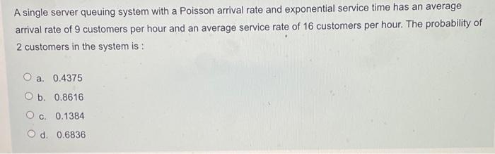 A single server queuing system with a Poisson