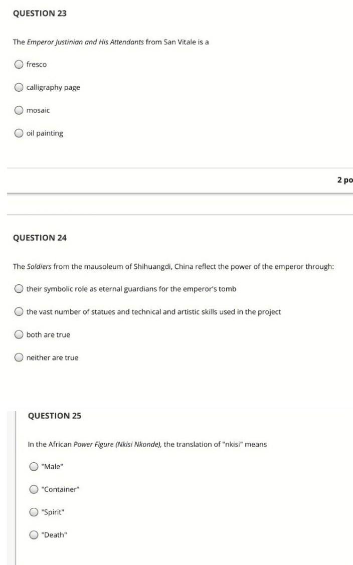 Answer the following the question. Subject: Art