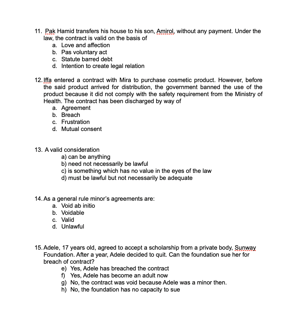 11. Pak Hamid transfers his house to his son,