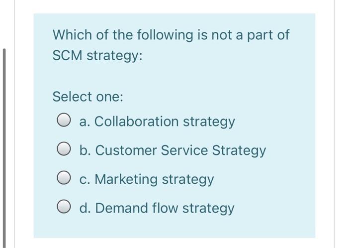 Which of the following is not a part of SCM