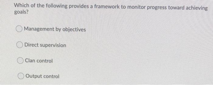 Which of the following provides a framework to